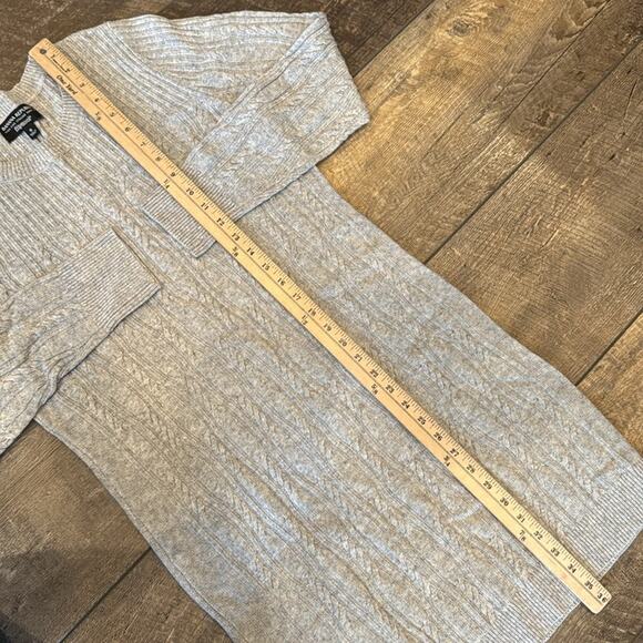 Banana Republic Cable Knit Sweater Dress Light Gray Size M - Picture 4 of 10